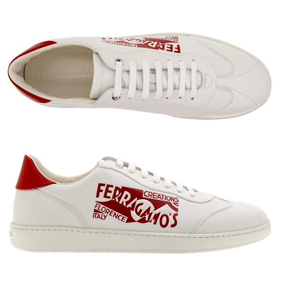 Salvatore Ferragamo Sneakers Achille Venn White Leather Size 12 US New